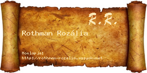 Rothman Rozália névjegykártya